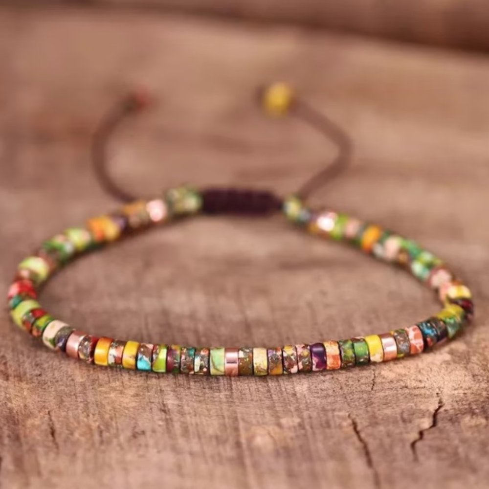 Sea Sediment Jasper 4mm Beaded Healing Calming Anxiety Relief Dainty Bracelet